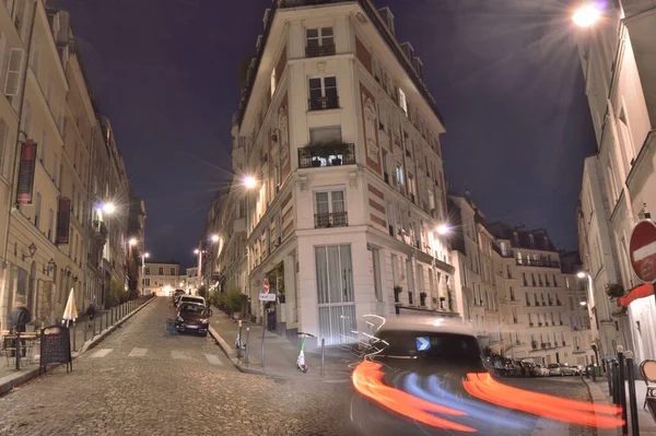 Old Streets Montmartre Night Paris France —  Fotos de Stock