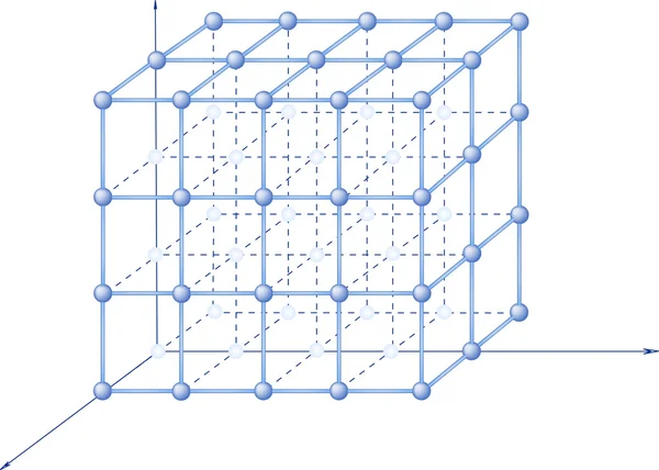 Reticolo cristallino molecolare — Vettoriale Stock