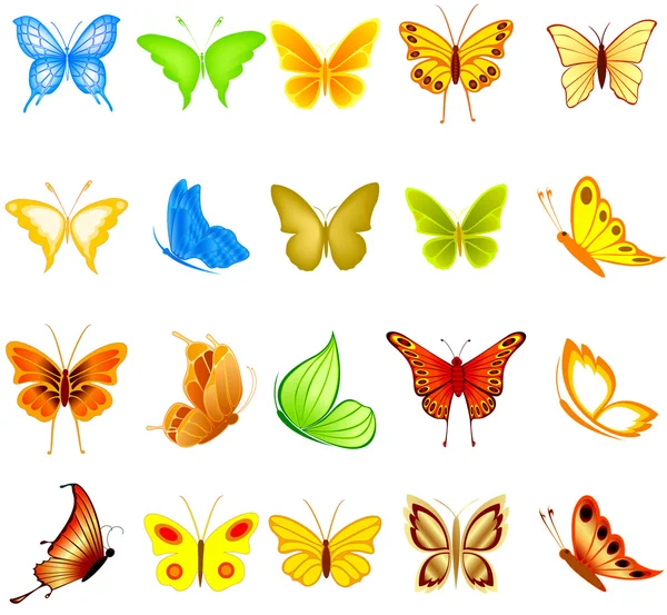 Set of butterflies — Stock Vector