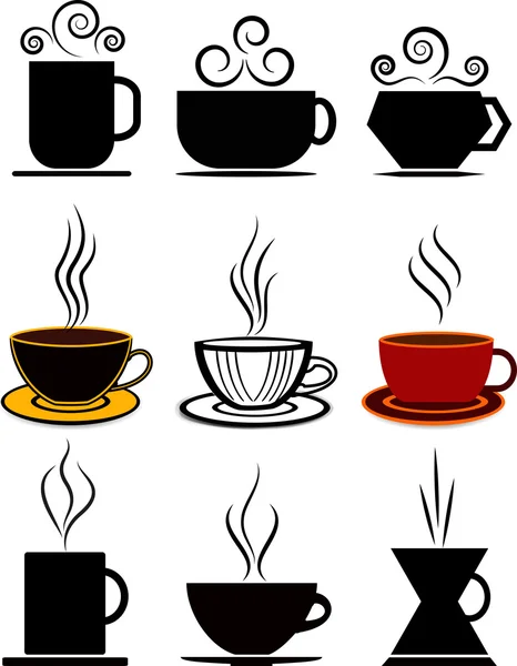 Set de tazas de café — Vector de stock