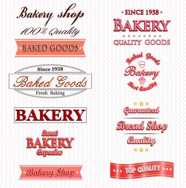 Vintage retro bakkerij badges en etiketten — Stockvector