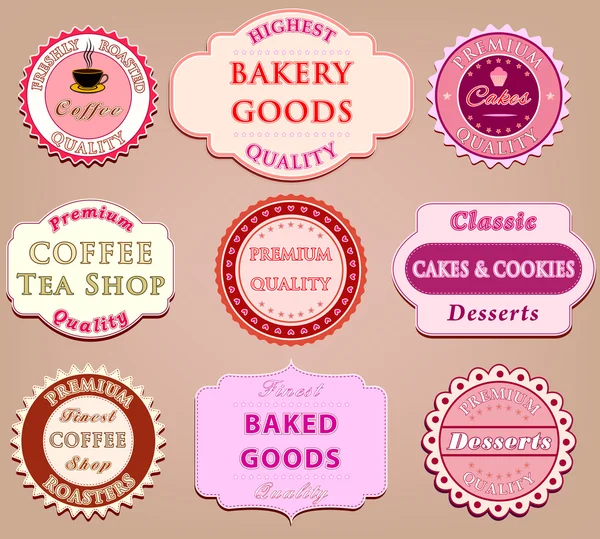 Conjunto de design de etiqueta de café —  Vetores de Stock
