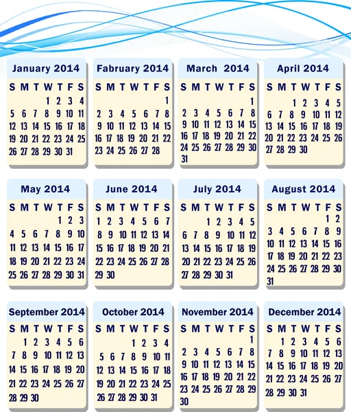 2014 vector Calendario — Vector de stock