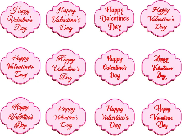 Set Valentines Day Greeting Card Template Typography Text Happy Valentine Jogdíjmentes Stock Vektorok