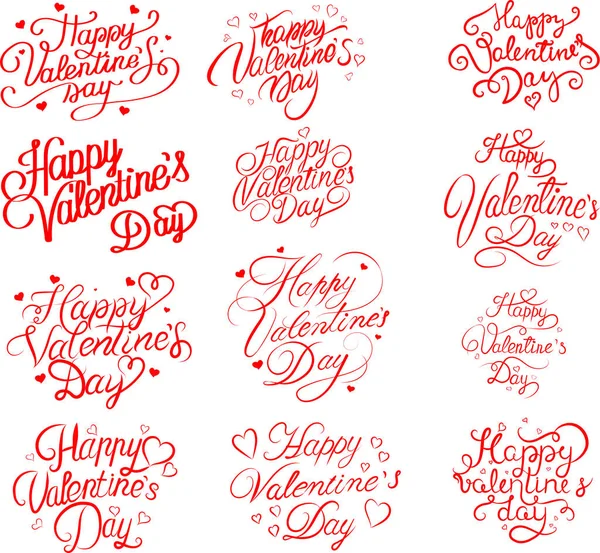 Set Valentines Day Greeting Card Template — Stock Vector