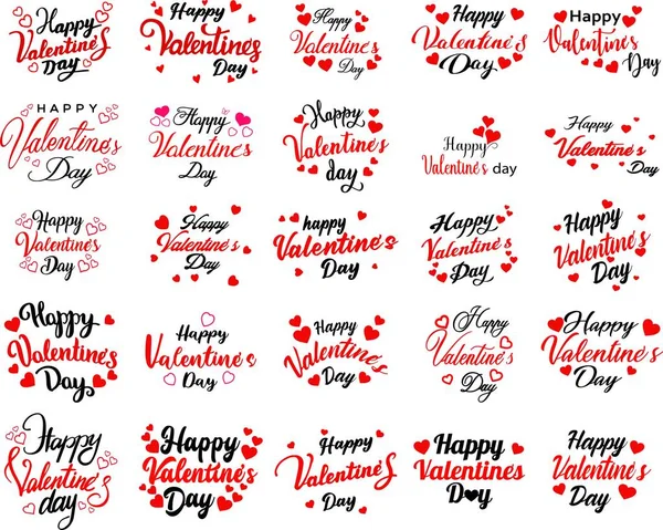 Vector Conjunto Diseños Tarjetas San Valentín — Vector de stock