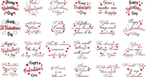 Набор Шаблонов Поздравительных Открыток День Святого Валентина Лицензионные Стоковые Иллюстрации