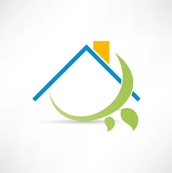 Eco home icon — Stock Vector