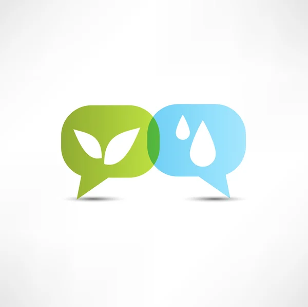 Eco. voda a vegetace. symbol. — Stockový vektor