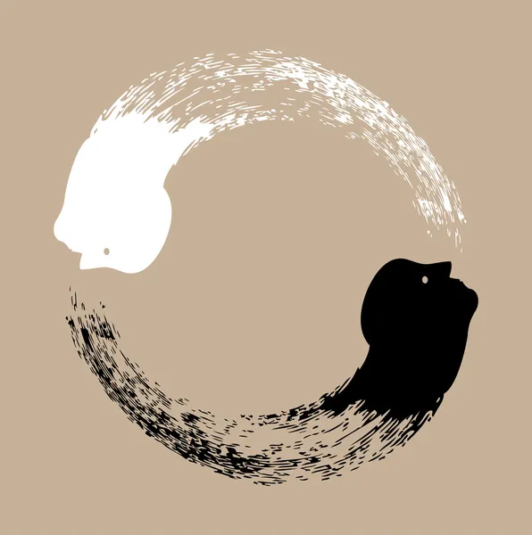 Taichi yin and yang — Stock Vector
