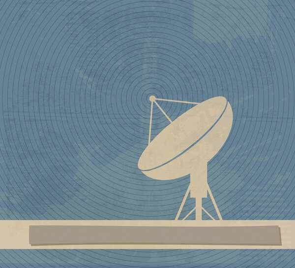 Satellite Dish. Retro poster