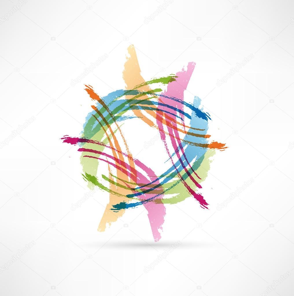 Vector Color Brush Strokes. Abstract symbol.