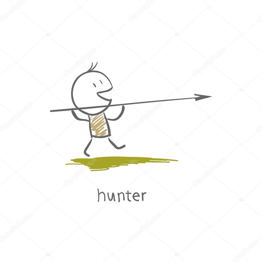 A hunter with a spear