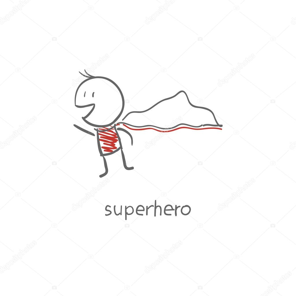 Superhero flying.