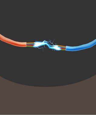 Güçlü Elektrik Bağlantısı. Vektör illüstrasyonu