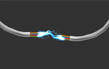 Güçlü Elektrik Bağlantısı. Vektör illüstrasyonu