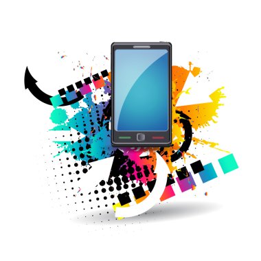 cep telefonu Illustration. Retro arka plan