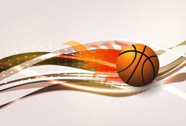Dalga arkaplanlı vektör basketbol