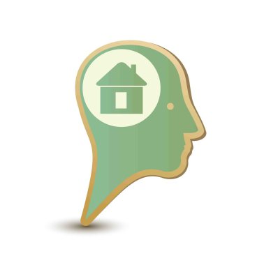 Eve bir adam. etiket sticker