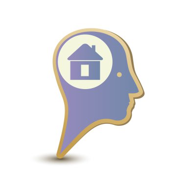 Eve bir adam. etiket sticker