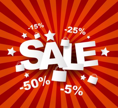 Sale poster with percent discount clipart