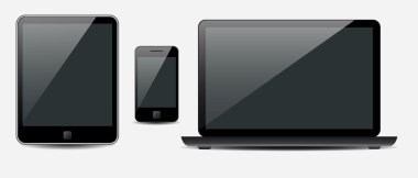 Vektör dizüstü, tablet bilgisayar ve cep telefonu