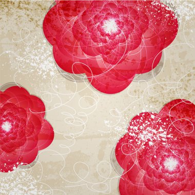 Soyut Davetiye vintage çiçek arkaplanı.