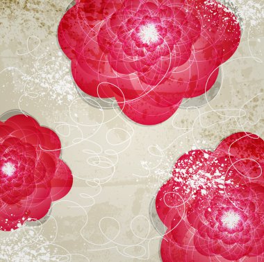 Soyut Davetiye vintage çiçek arkaplanı.