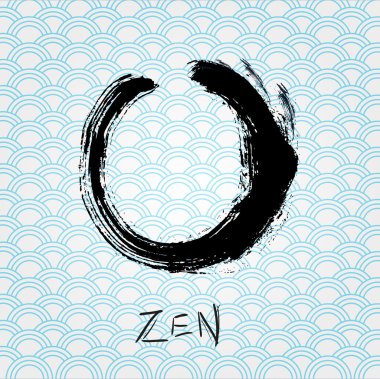 Zen hat brushstroke daire. oryantal karakter.
