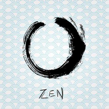 Zen hat brushstroke daire. oryantal karakter.