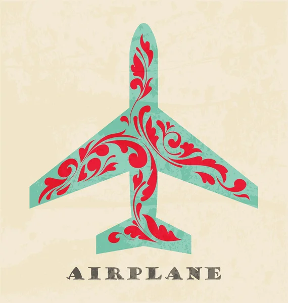 Le symbole de l'avion. Affiche rétro — Image vectorielle