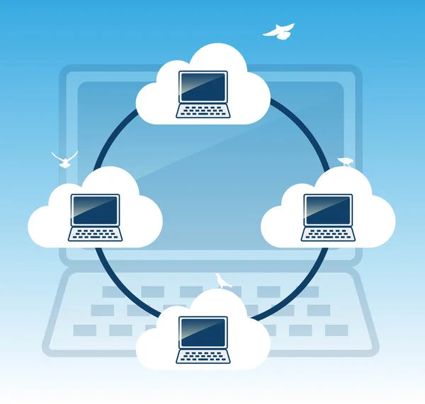 Concepto de computación en nube. — Archivo Imágenes Vectoriales