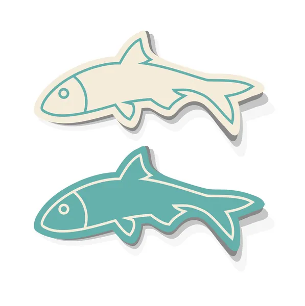 Iconos de pescado — Vector de stock