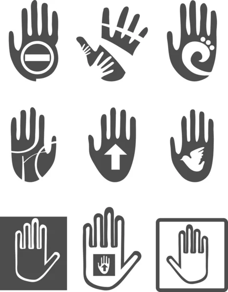 Icons Hands — Stock Vector