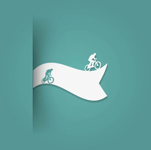 Bisikletçi etiket. vektör. — Stok Vektör