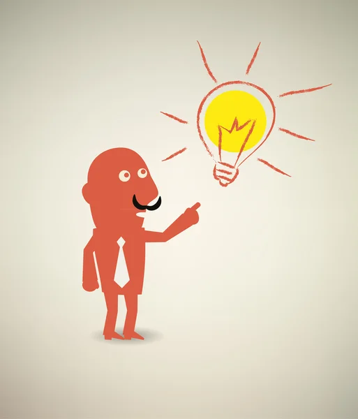 Illustration der Ideenlampe — Stockvektor