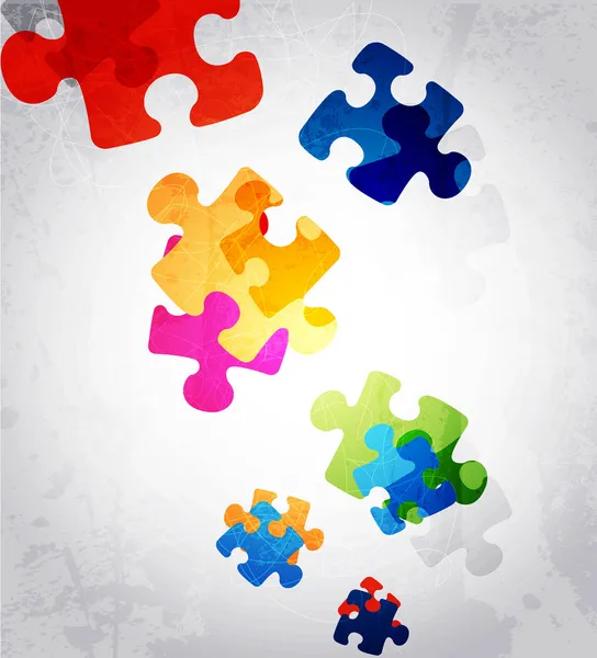 Abstrakcyjny kształt puzzle kolorowy wektor projektu — Wektor stockowy