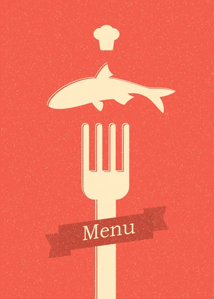 Restaurant menu retro poster — Stock Vector