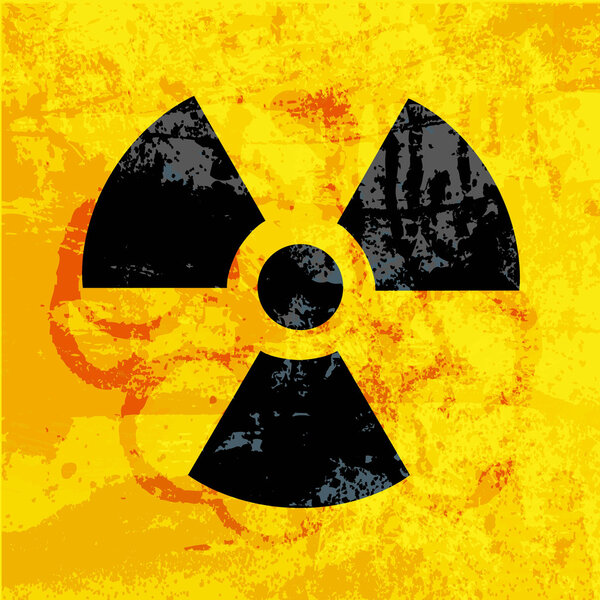 radioactivity symbol on grungy background