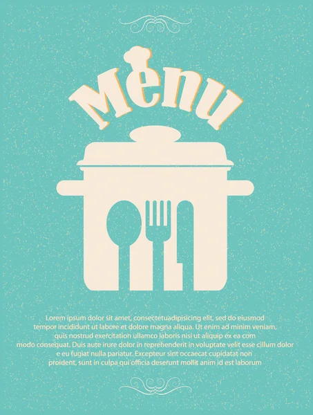 Restaurant menu retro poster — Stock Vector