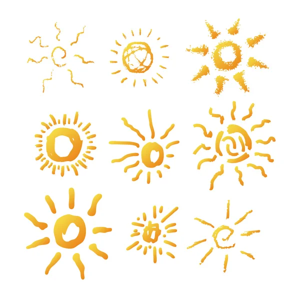 Иллюстрация символов солнца — стоковый вектор
