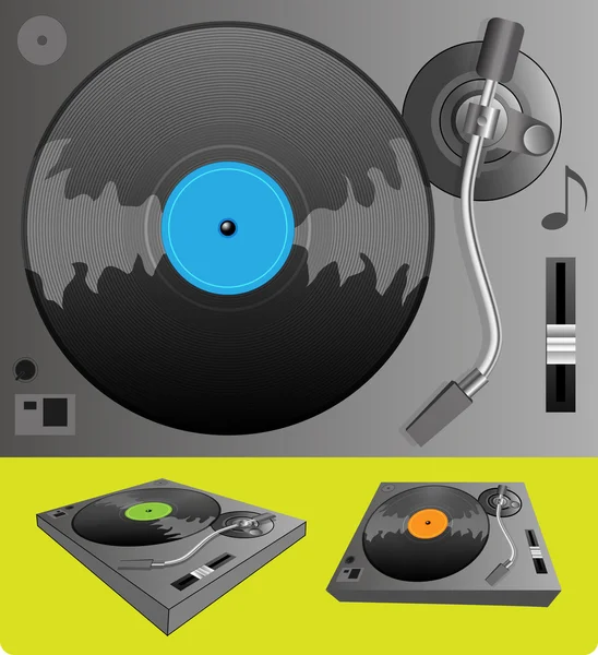 Ilustración de un tocadiscos — Vector de stock