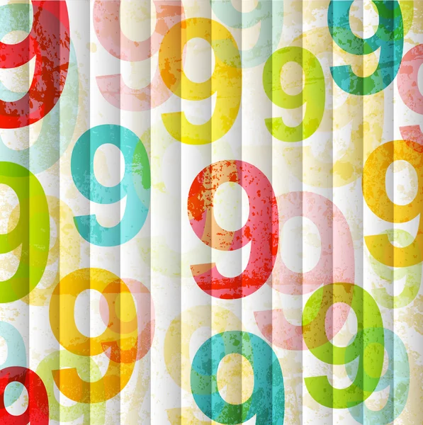 Fondo abstracto con números coloridos del arco iris para el diseño — Archivo Imágenes Vectoriales