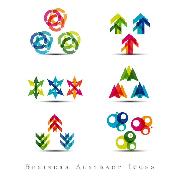 Conjunto de iconos abstractos empresariales — Vector de stock