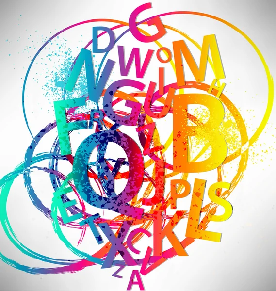 Fond abstrait avec des lettres colorées — Image vectorielle