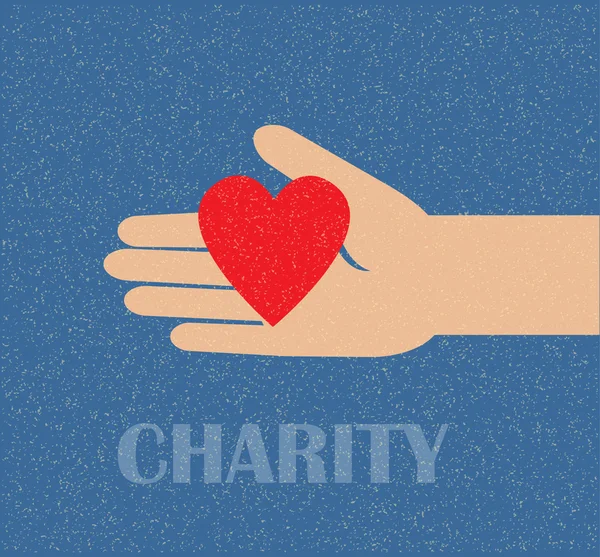 Рука, держащая сердце. благотворительность — стоковый вектор