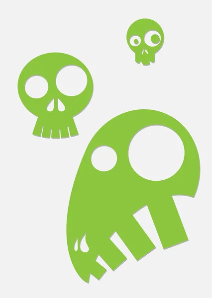 緑の様式化された頭蓋骨 — ストックベクタ