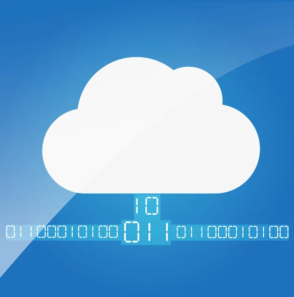 Cloud computing. het concept van het opslaan en verzenden van informa — Stockvector