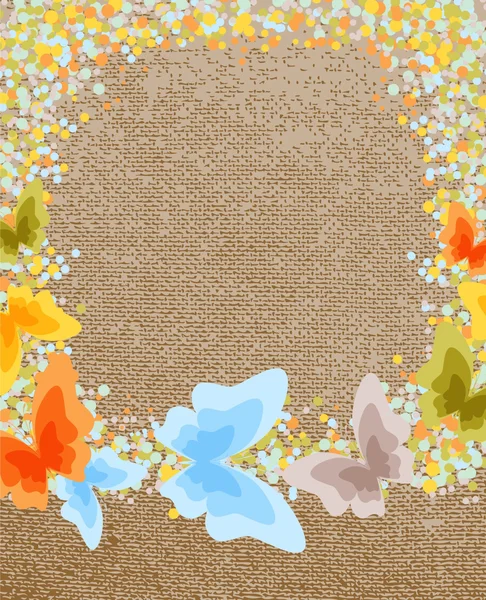 Farfalla sullo sfondo della tela — Vettoriale Stock