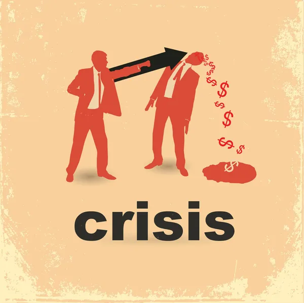 Ekonomik kriz kavramı. İki işadamının düellosu. — Stok Vektör